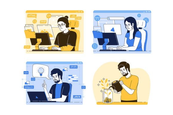 Bringing Remote Work to Life with Flat Concept Illustrations