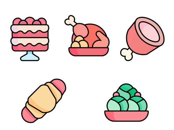 Bundle Christmas Food Illustrations: Festive Charm for Every Project