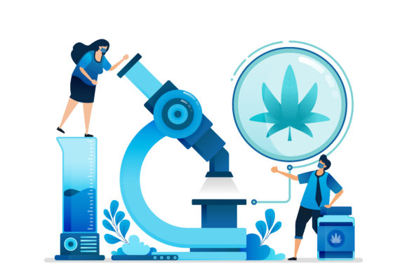 Cannabis Research Vector Illustrations for Modern Design
