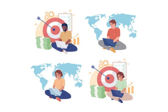 Global Teams Visualized: International Worker Flat Illustrations