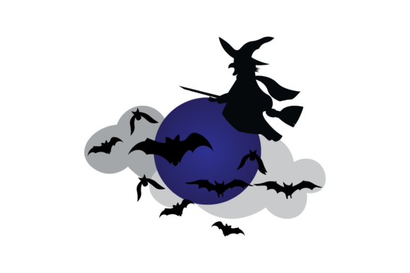 Halloween Moon Witch Bat Illustrations: A Designer's Toolkit