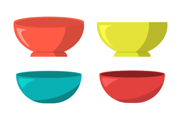 Kitchen Bowl Illustrations Vector Set for Modern Designers