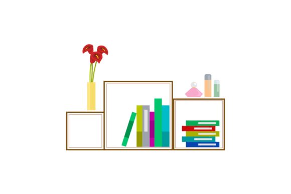 Living Room Shelf Illustrations Vector: A Designer’s Toolkit