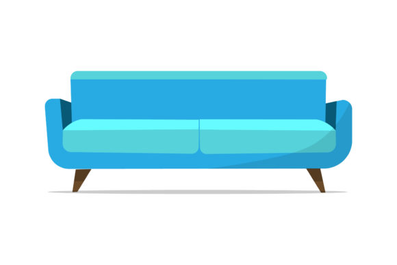 Living Room Sofa Blue Illustrations: A Design Asset for Every Creator