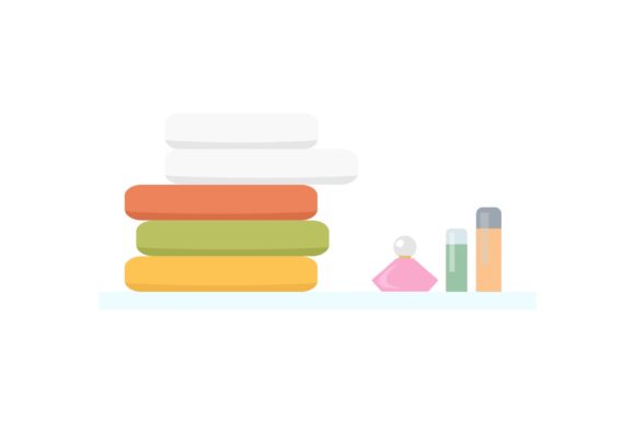 Modern Bathroom Shelf Illustrations Vectors