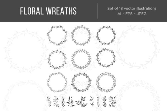 Round Floral Wreaths Illustrations: A Designer's Essential Asset
