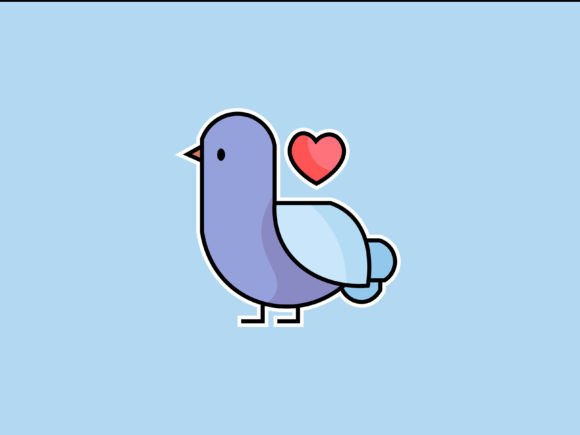 Valentine Bird Illustrations: A Charming Design Asset