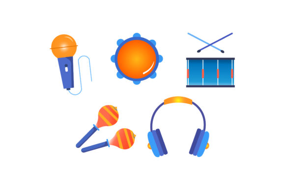 Visual Rhythm: Using Musical Instrument Illustrations Set